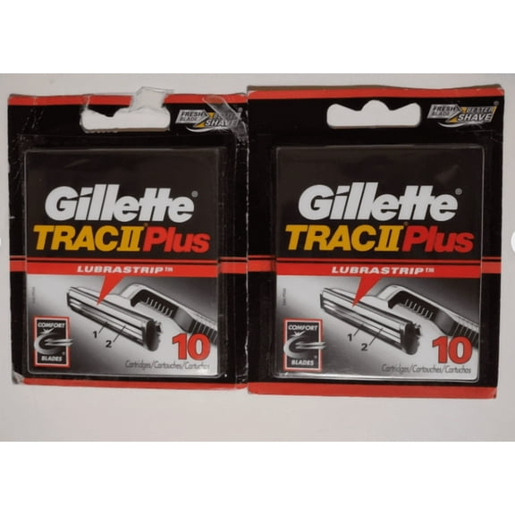 Gillette Trac II Plus Refill Razor Blades 10 ct. (Pack of 2)