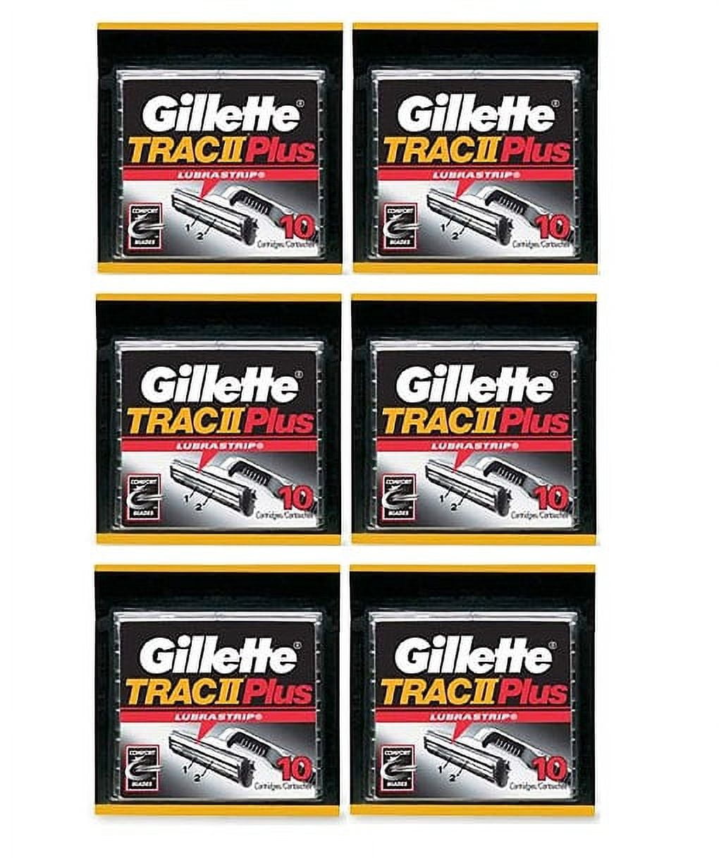 Gillette Trac II Plus Refill Razor Blades 10 ct. (Pack of 6)