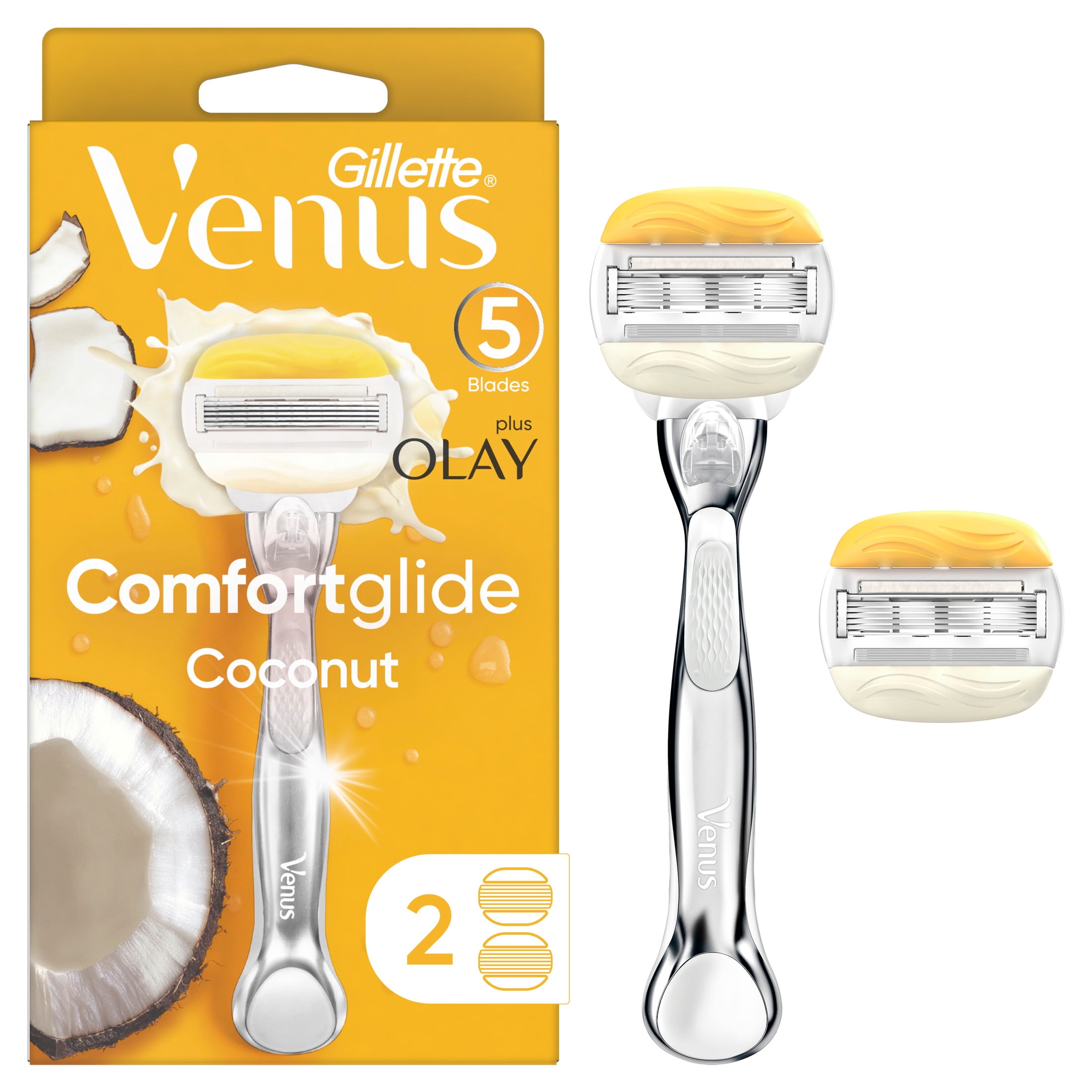 Venus Comfortglide Olay Coconut Women's Razor Handle + 2 Refills
