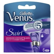Gillette Venus Deluxe Smooth Swirl Refill Blades for Women, 6 ct