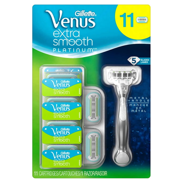 Gillette Venus Extra Smooth Platinum Razor & Refills, 11 Count