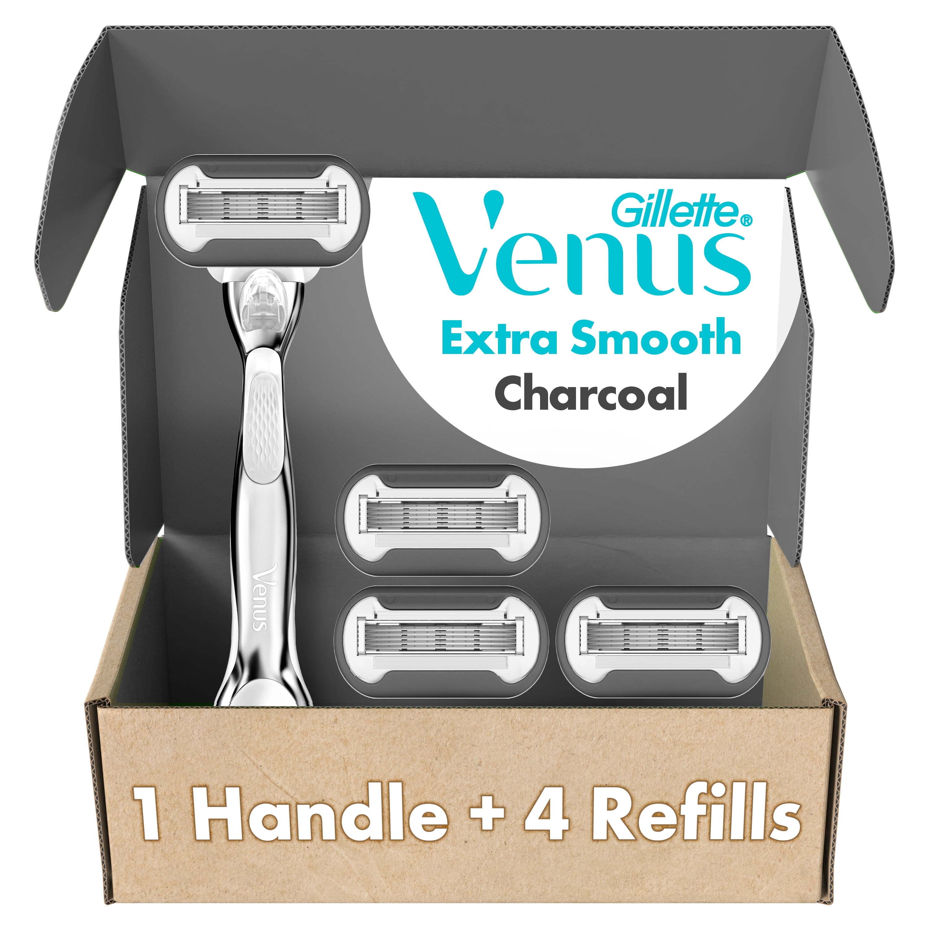 Gillette Venus Extra Smooth with Charcoal Women's Razor Handle + 4 ...