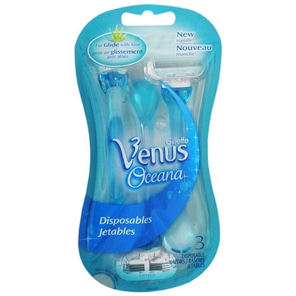 Gillette Venus Oceana Blue Disposable Razors, 3 Ea, 3 Pack