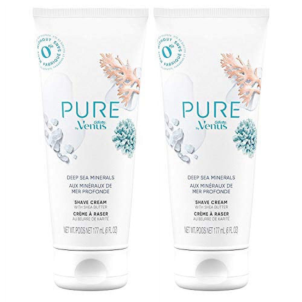 Gillette Venus PURE by Shaving Cream Deep Sea Minerals, 6 Oz (Pack of