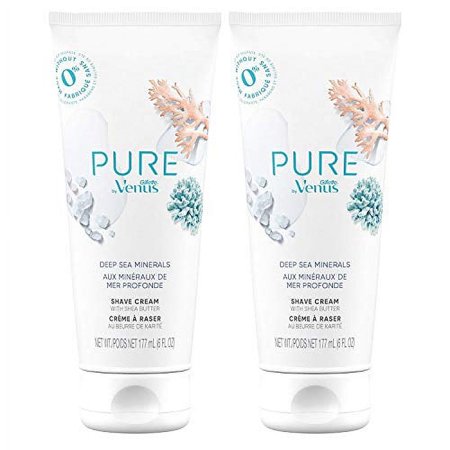 Gillette Venus PURE by Shaving Cream - Deep Sea Minerals, 6 Oz (Pack of 2)