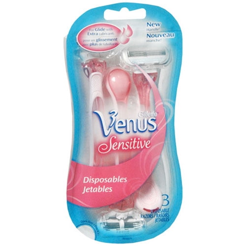 Gillette Venus Sensitive Disposable Razors Pink, 3 Ea