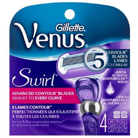 Gillette Venus Swirl Womens Razor Refills, Advanced Contour Blades - 4 Ea, 2 Pack