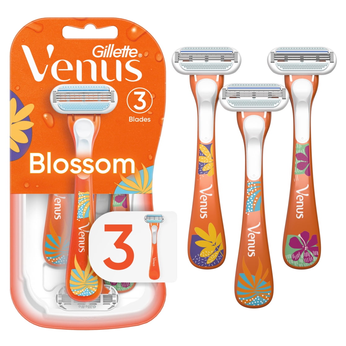 Gillette Venus Treasures Women's Disposable Razor, 3 Count, Pink