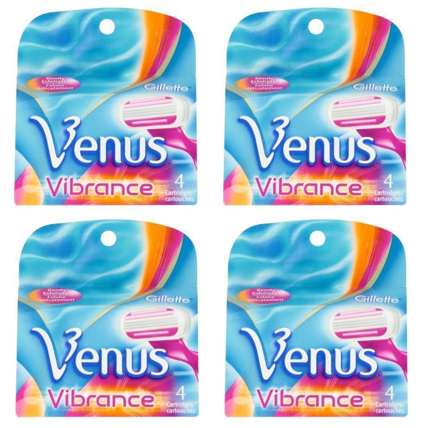 Gillette Venus Vibrance Refill Blade Cartridges, 4 Count (Pack of 4) + Yes to Tomatoes Moisturizing Single Use Mask