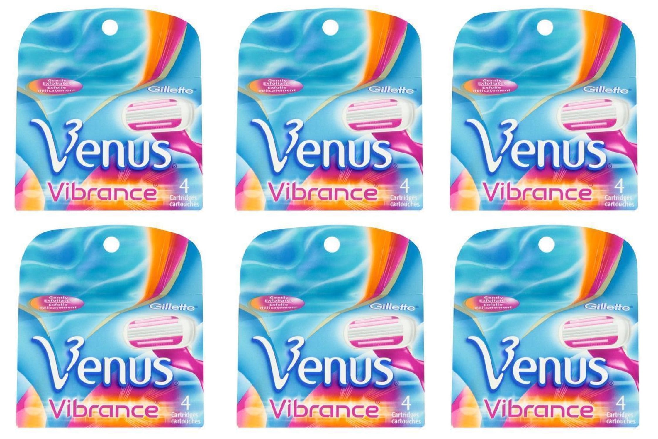 Gillette Venus Vibrance Refill Blade Cartridges, 4 Count (Pack of 6)