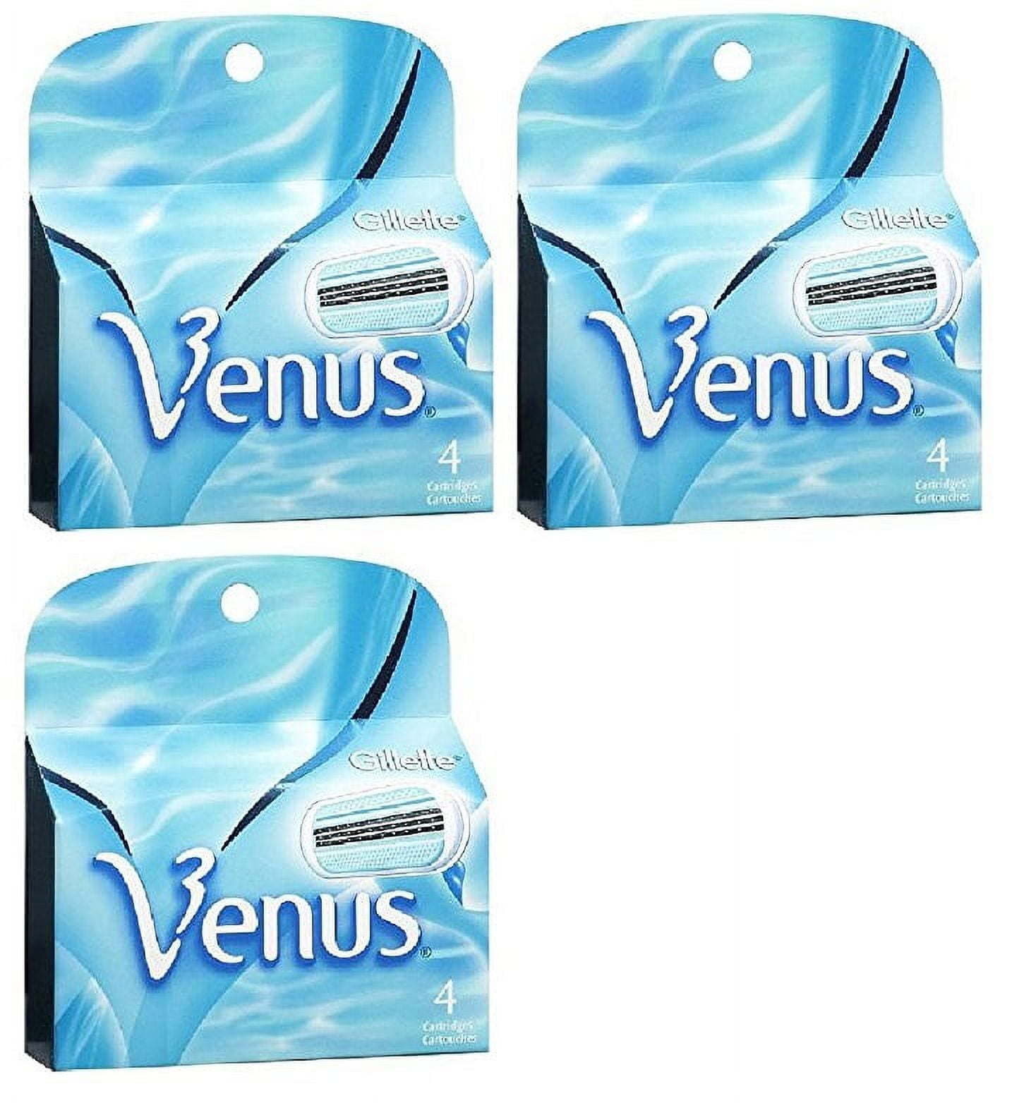 Gillette Venus Women's Refill Razor Blade Cartridges, 4 ct (Pack of 3)