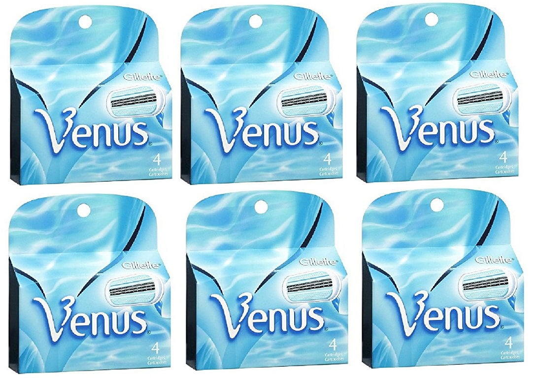 Gillette Venus Women's Refill Razor Blade Cartridges, 4 ct (Pack of 6)