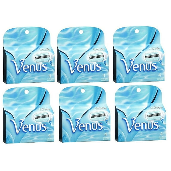Gillette Venus Women's Refill Razor Blade Cartridges, 4 ct (Pack of 6)