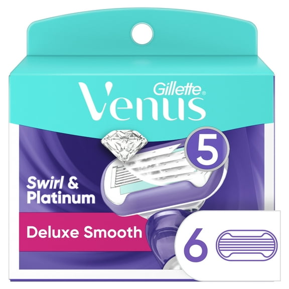 Gillette Venus Women's Swirl 5 Contour Blade Razor Refills, 6 Count
