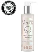 Gillette Venus for Female Pubic Hair and Skin, 2-in-1 Cleanser + Shave Gel, 6.4 oz, White
