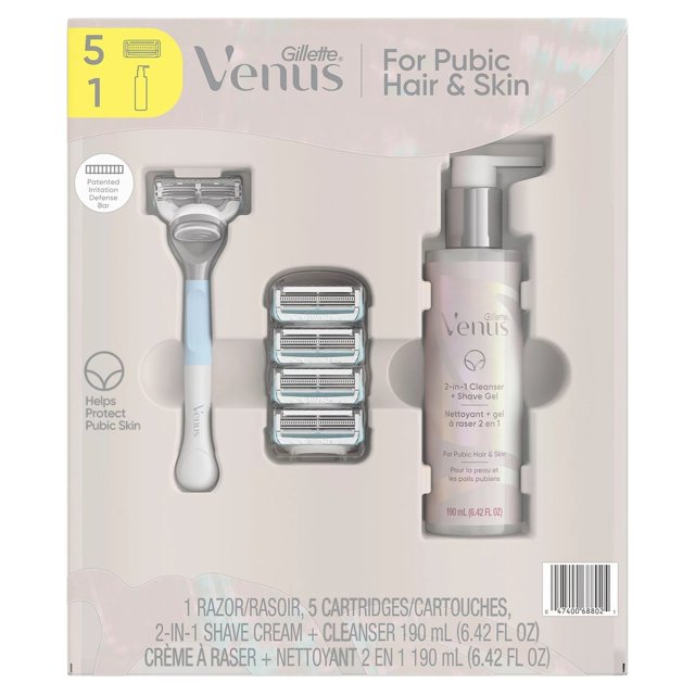 Gillette Venus Shaving Set for Pubic Hair and Skin with Irritation
