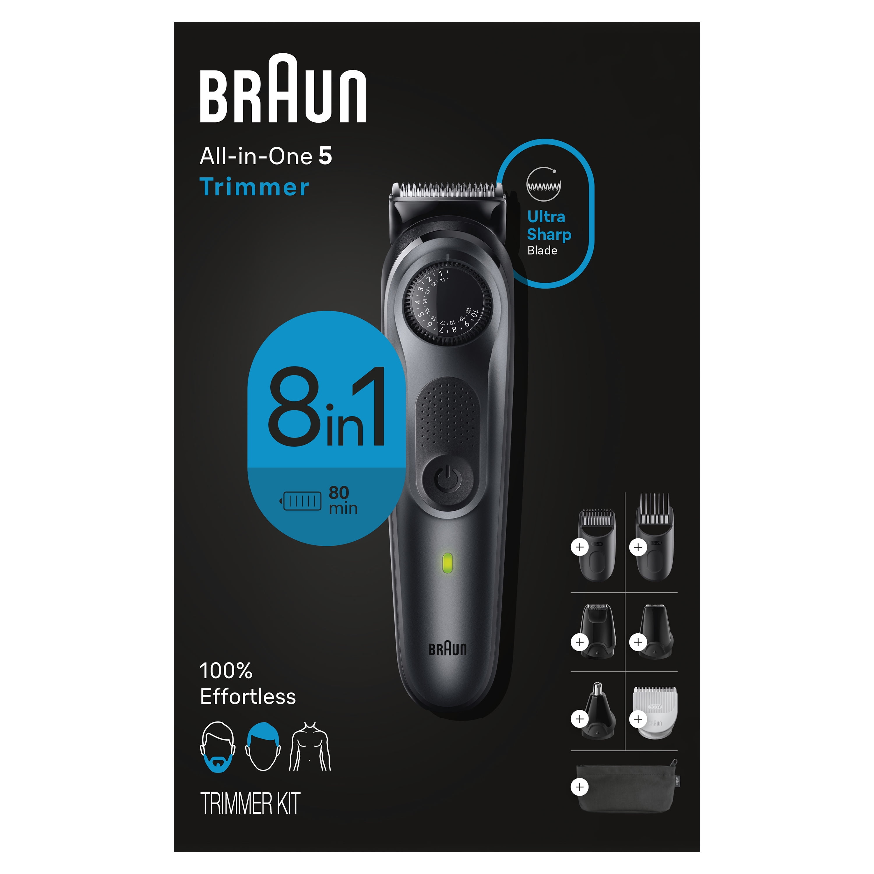 Gillette i7 Intimate Mens Premium Pubic Hair Trimmer, with Intimate Razor, Body Hair Trimmer for Men Grooming Kit