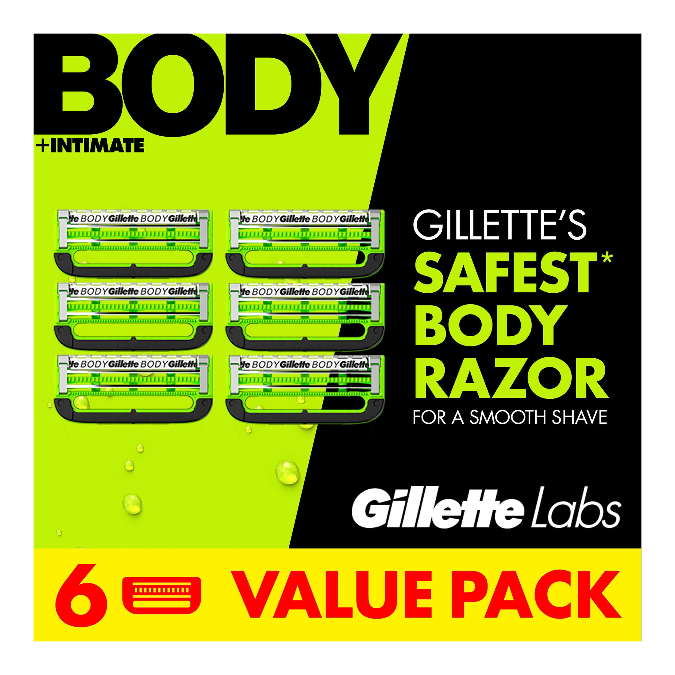 GilletteLabs Body + Intimate Razor Blade Refills, 6ct