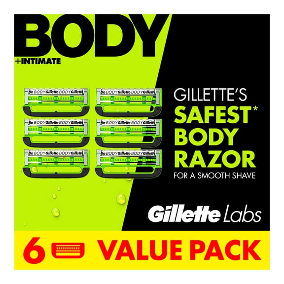 GilletteLabs Body + Intimate Razor Blade Refills, 6ct