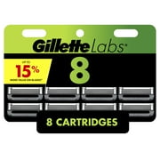 GilletteLabs Razor Blade Refills, 8ct Razor Cartridges, Razor Refills for Men Compatible with GilletteLabs Exfoliating Bar Razor and Heated Razor