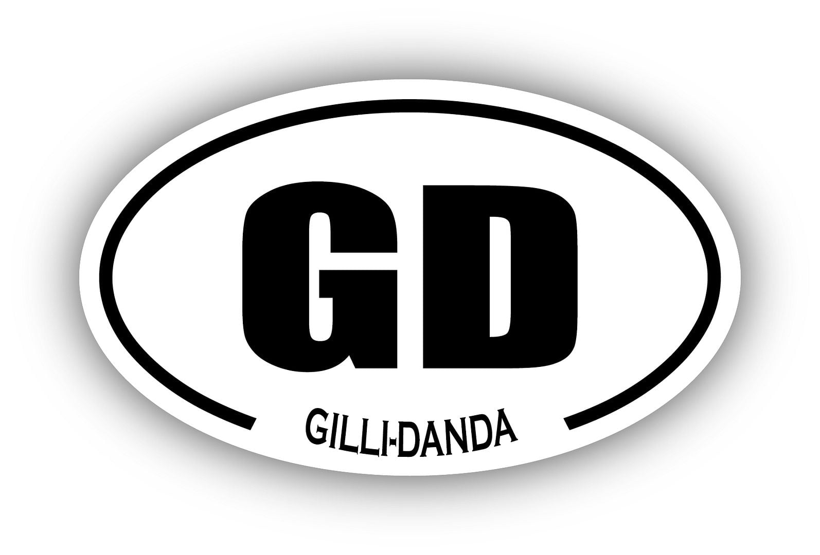 Gilli-Danda GD Oval Bumper Sticker 3M Vinyl Decal 3 in x 5 in - Walmart.com