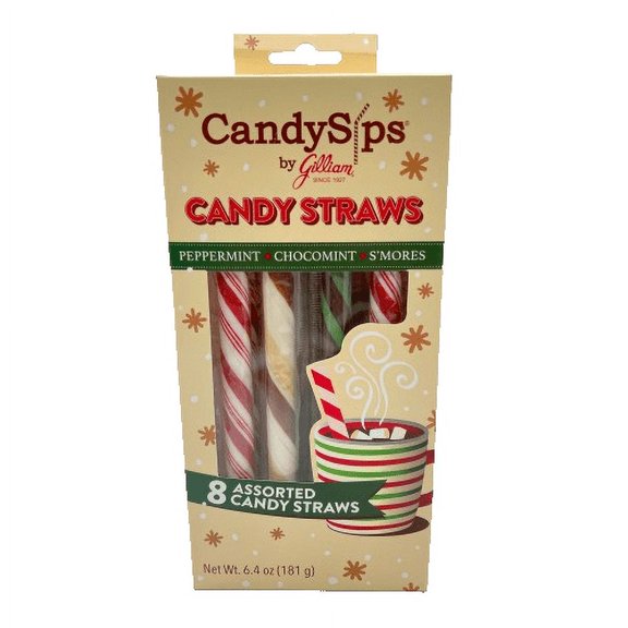 Gilliam Candy Sips Assorted Candy Straws 8 count 6.4 oz. Box