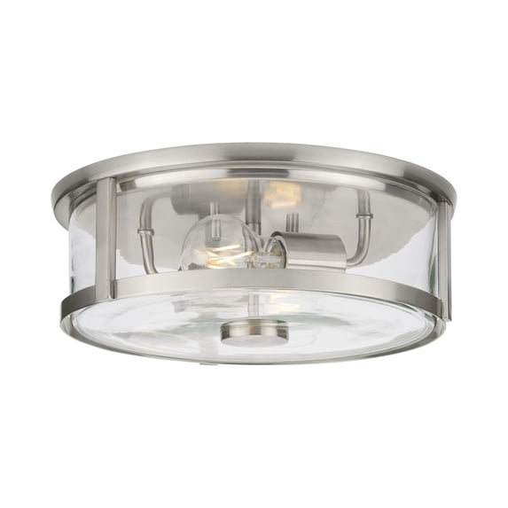 Gilliam Collection 12-5/8 in. Two-Light Brushed Nickel New Traditional Flush Mount