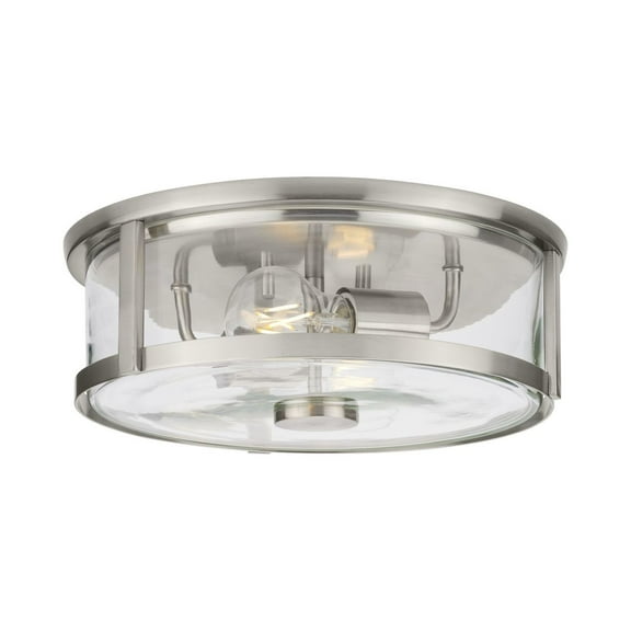 Gilliam Collection 12-5/8 in. Two-Light Brushed Nickel New Traditional Flush Mount