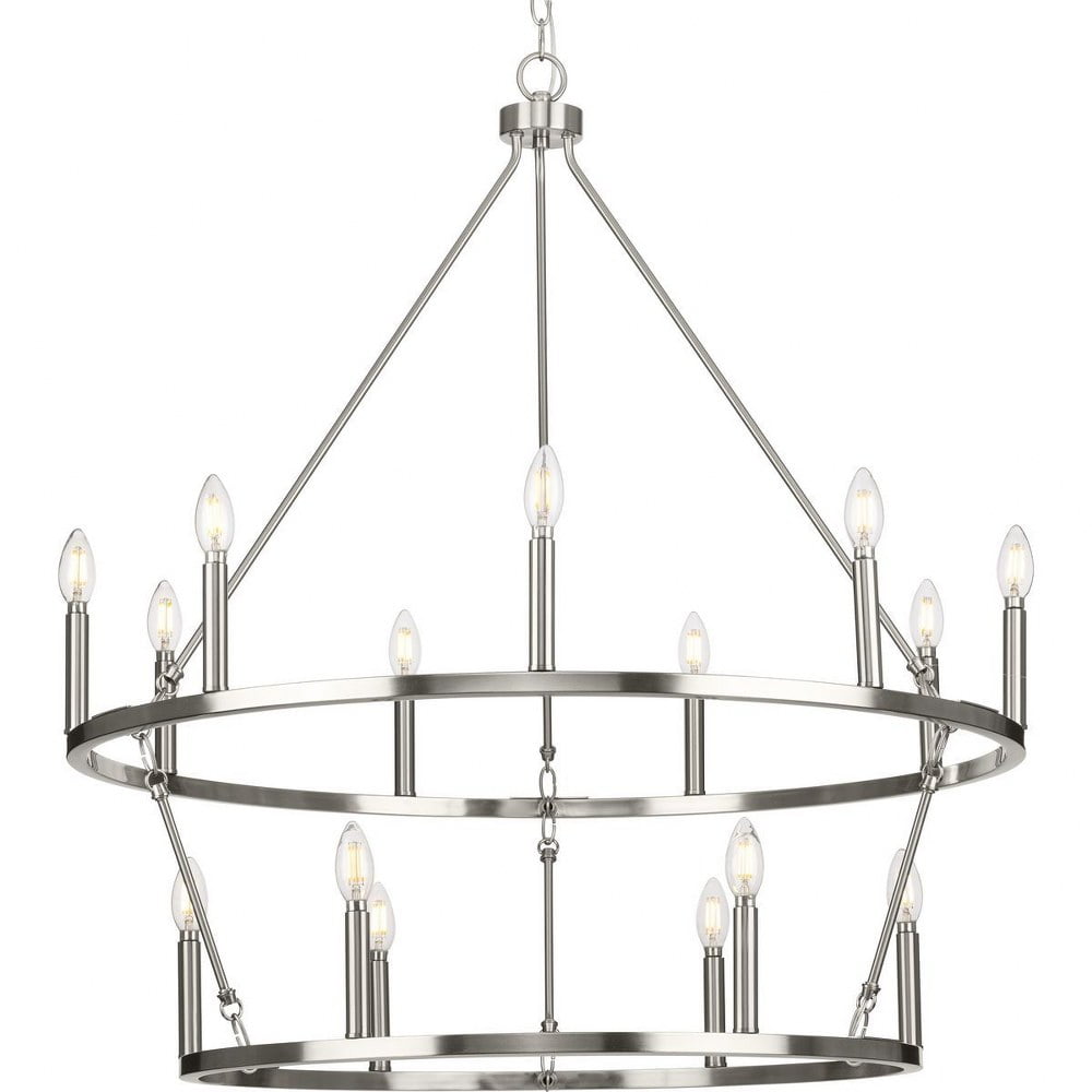 Gilliam 35.5" Brushed Nickel 15-Light Circular Chandelier
