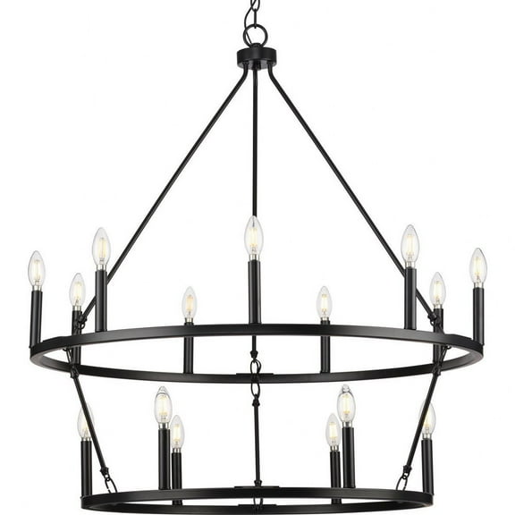 Gilliam Collection Nine-Light Matte Black New Traditional Chandelier