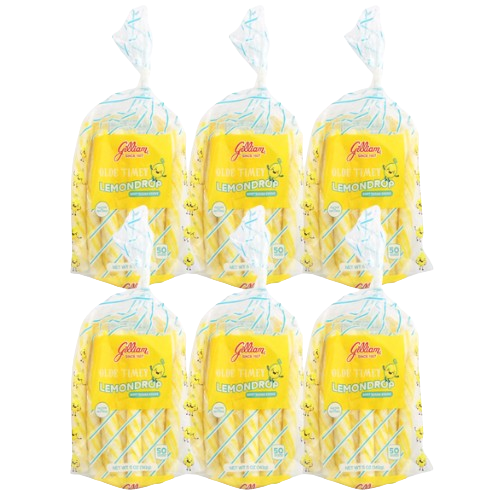 Gilliam Old Timey Lemon Drop Soft Sticks 5 oz. Bag - Pack of 6 Bags