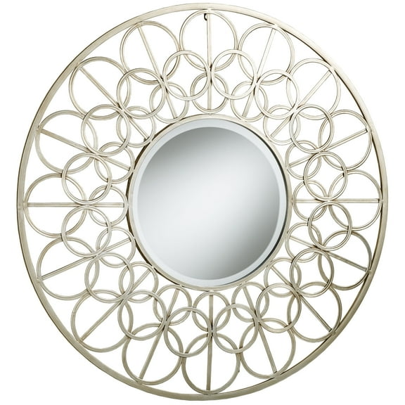 Gillian Mirrored Round Wall Art Champagne Gold