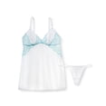 thumbnail image 1 of Gilligan & O'Malley Women's Lace Babydoll Lingerie, White, XL, 1 of 1