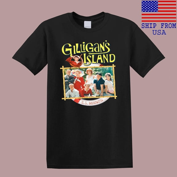 Gilligan's Island Famous Movie TV Show Men's Black T-Shirt Size S-4XL