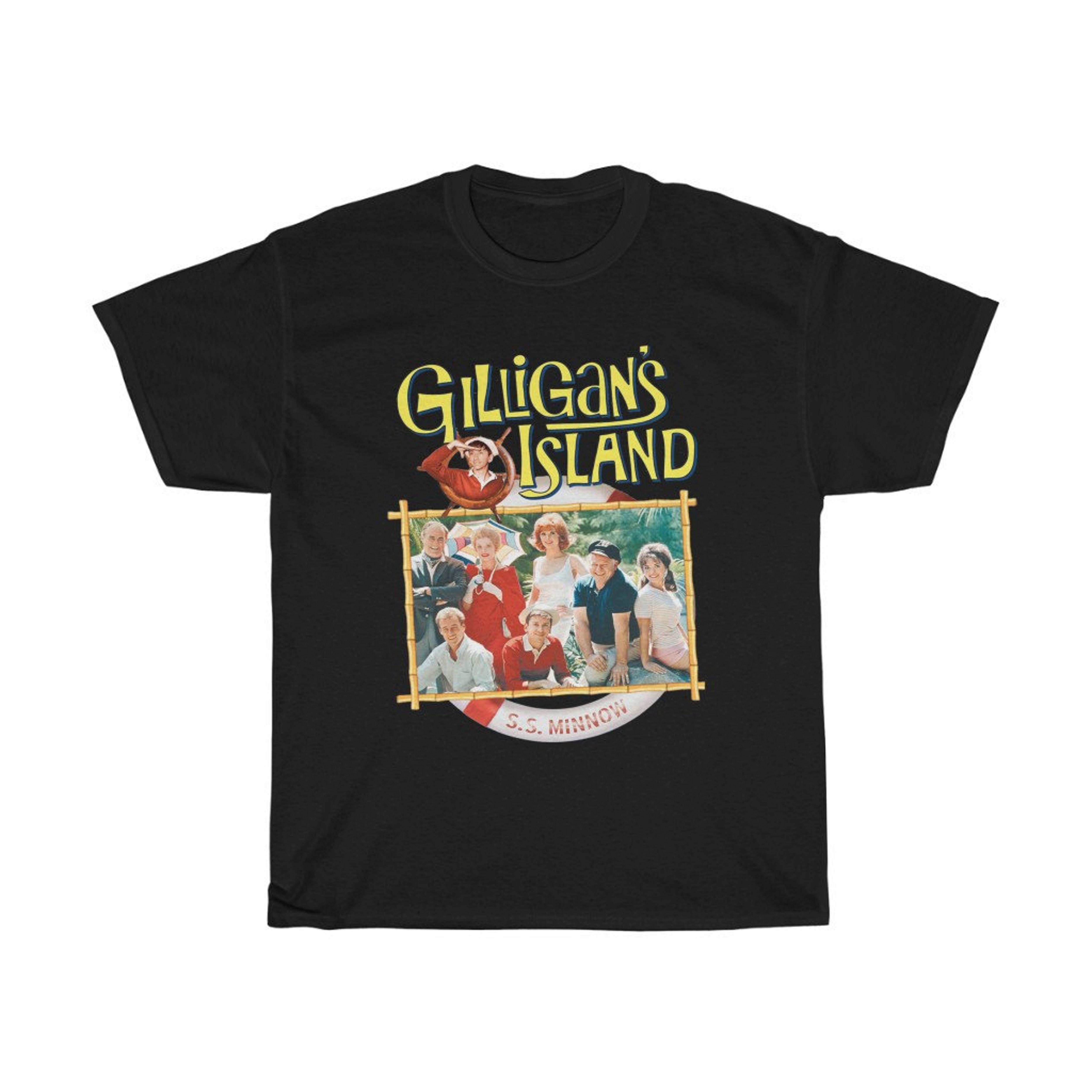 Gilligan's Island SS Minnow Ship Retro Classic Movie Black Tee TShirt