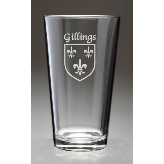 Gillings Irish Coat of Arms Pint Glasses - Set of 4 (Sand Etched)