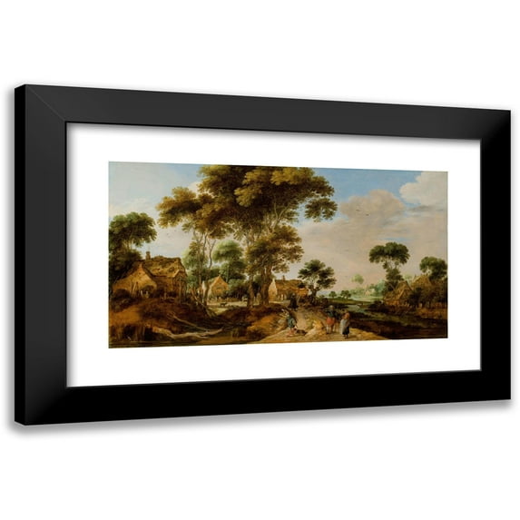 Gillis Claesz. de Hondecoeter 18x12 Black Modern Framed Museum Art Print Titled - The Country Road (C. 1620 - C. 1625)