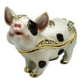 thumbnail image 1 of Gillter and Rhinestone Adorned Pig Enameled Keepsake Box Figure, 1 of 1