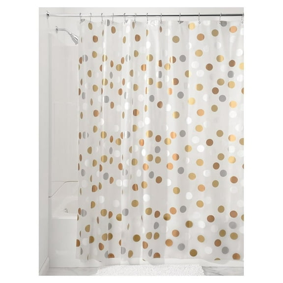 Gilly Dot PEVA Shower Curtain - Metallic