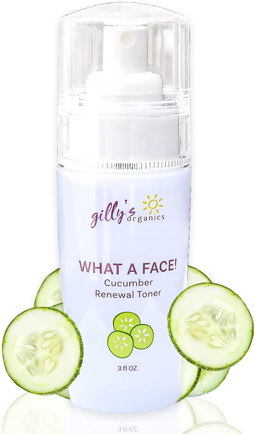 Gilly's Organics Cucumber & Witch Hazel Toner for Face and Mist Spray Made in USA with Aloe
