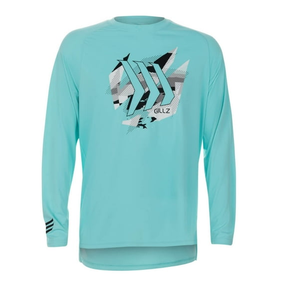 Gillz Aruba Blue Men's Contender Series Long Sleeve UV Fishing Tee