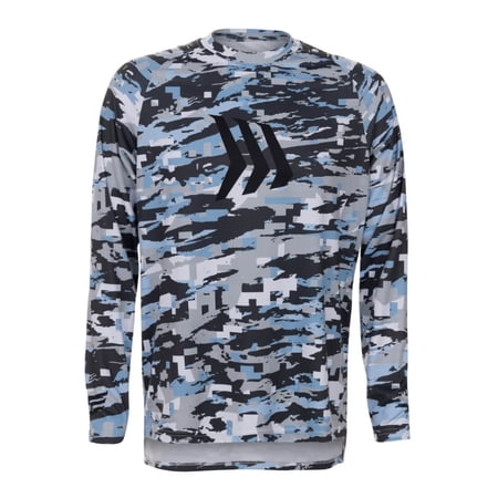 Gillz Contender Series Men's Long Sleeve UV Fishing Shirt, Powder Blue, UPF 50+, 172 GSM