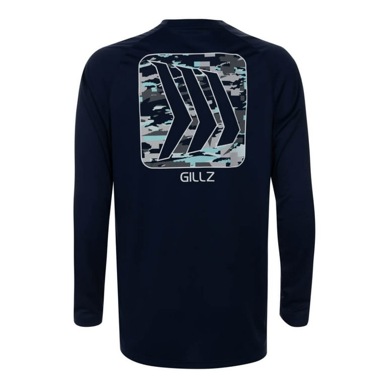 Gillz Dress Blues Men's Contender Series Long Sleeve UV Fishing Tee