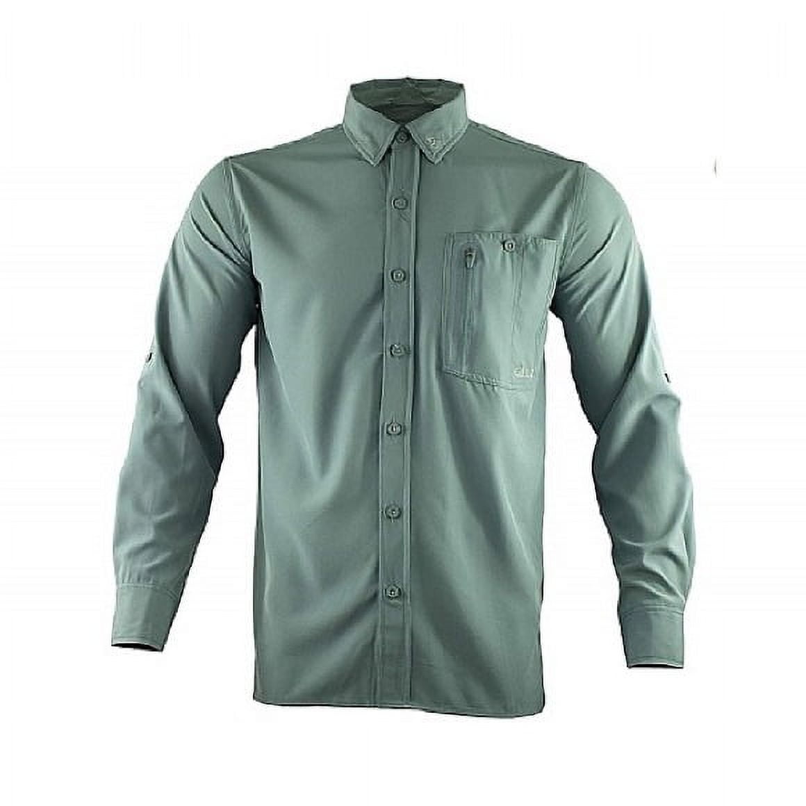 GILLZ Men's Woven Long Sleeve Stretch Button Up Shirt (Green, Medium)