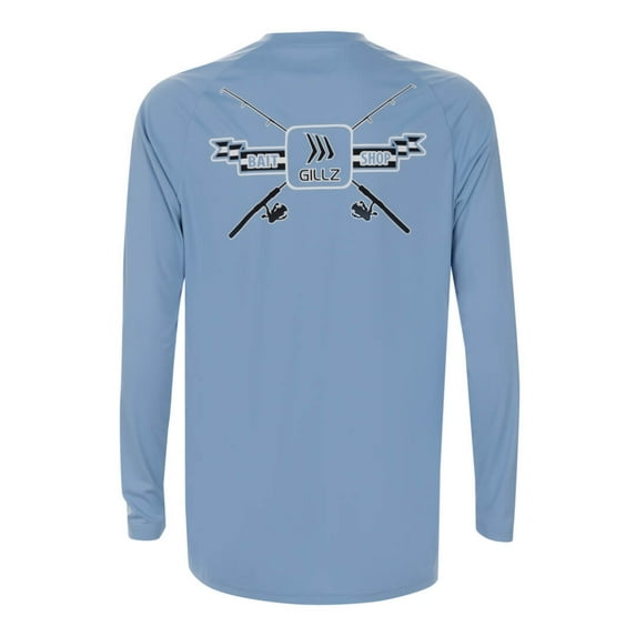 Gillz Powder Blue Men's Contender Series Long Sleeve UV Fishing Tee