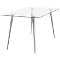 thumbnail image 1 of Gilman Rectangular 64-inch Glass Top Dining Table Chrome, 1 of 5
