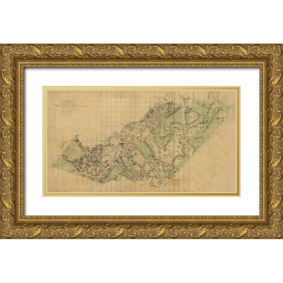 Gilmer 32x19 Gold Ornate Wood Framed with Double Matting Museum Art Print Titled - Orange County Virginia - Gilmer 1863