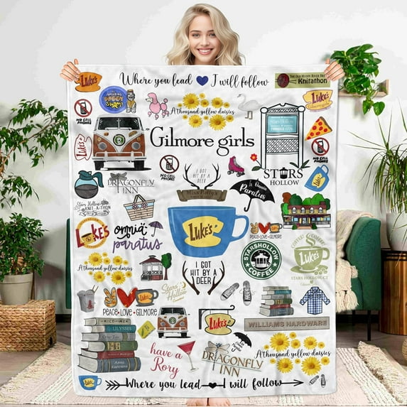 Gilmore Blanket Girls Flannel Throw Blanket Ultra-Soft Fleece Throw Blanket Suitable for All Seasons Couch Bed Living Room 60x50 Inch Beige