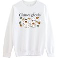 thumbnail image 1 of Gilmore Ghouls Graphic Pullover Sweatshirt, Spooky Ghosts Fall Leaves, 1 of 6