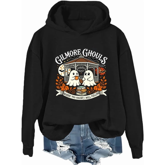 Gilmore Ghouls Halloween Hoodie Ghost Spooky Season Halloween Sweatshirt Funny Ghost Tops